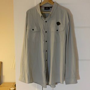 Harley Davidson Grey Button Up Shirt